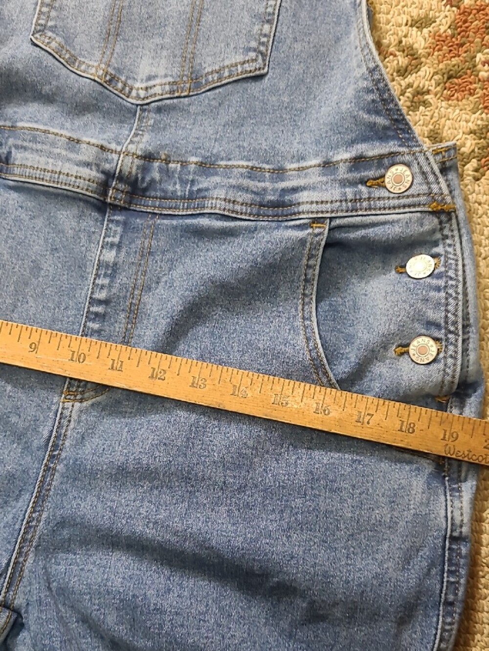Women's Light Blue Denim Jeans Overalls with Adjustable Straps - Picture 10 of 15